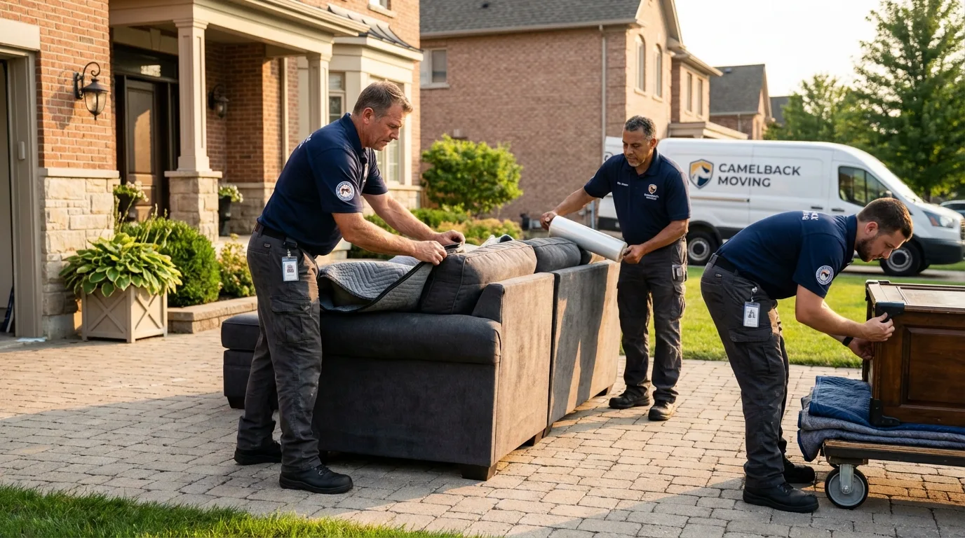 Large estate moving crew wrapping furniture in Sebastopol, CA